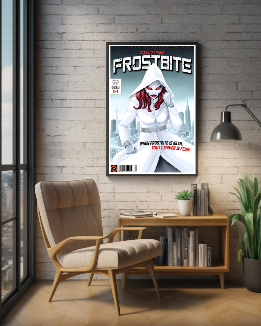 Canada's Scarlett Sentinel With Sidekick and Villain