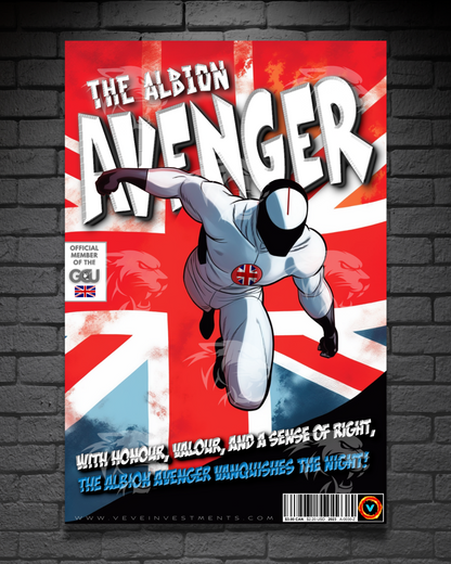 Great Britain's Albion Avenger With Sidekick and Villain